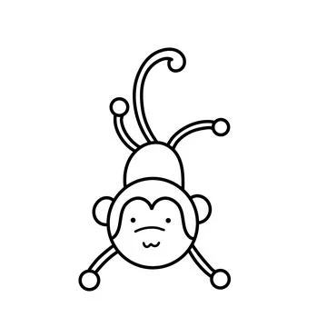 Funny monkey illustration Illustrazione stock
