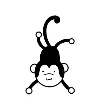 Funny monkey illustration Illustrazione stock