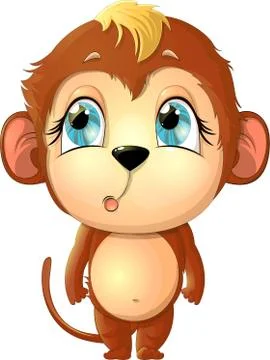 Funny Monkey Posing Stock Illustration