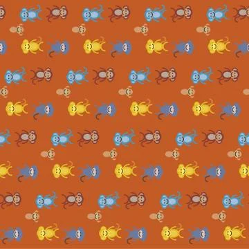 Funny monkey. Seamless pattern Stock Illustration