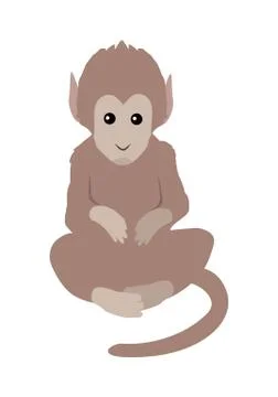 Funny Monkey Sitting Illustrazione stock