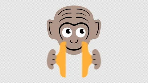 Funny monkey smacks musical cymbals with smile Stock Footage 308184478
