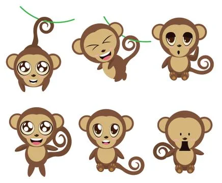 Funny Monkeys Ilustração Stock