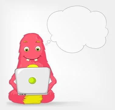 Funny Monster. Coder. Stock Illustration