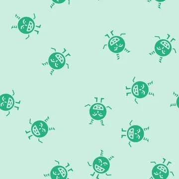 Funny monster funny glyph vector seamless pattern Stock Illustration