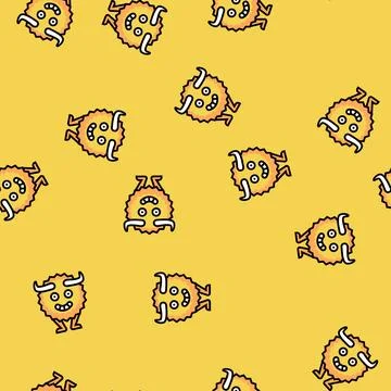 Funny monster funny vector seamless pattern Illustrazione stock