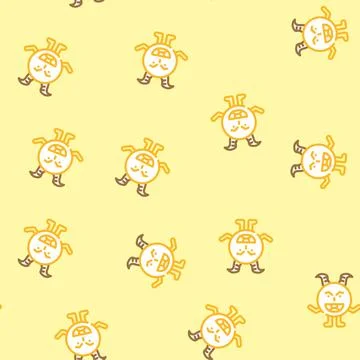 Funny monster funny vector seamless pattern Stock Illustration