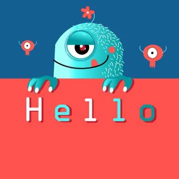 Funny monster graphics Stock Illustration