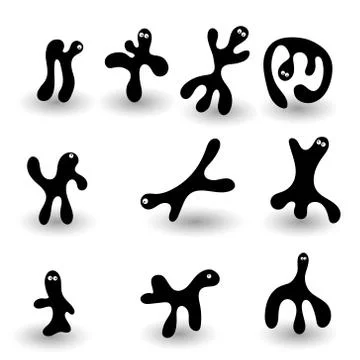 Funny monster icons set vector illustration Stock Illustration