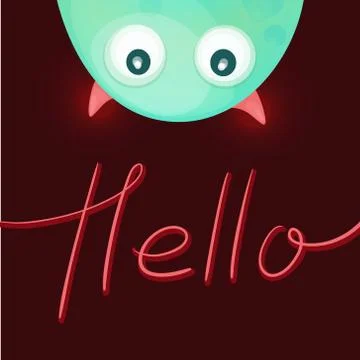 Funny monster saying Hello Stock Illustration