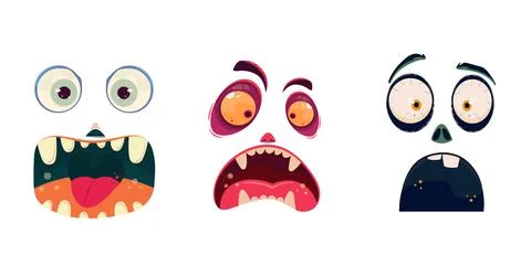 Funny monsters face mask set. Stock Illustration