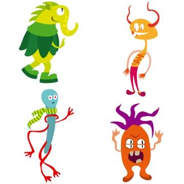 Funny monsters set Stock Illustration