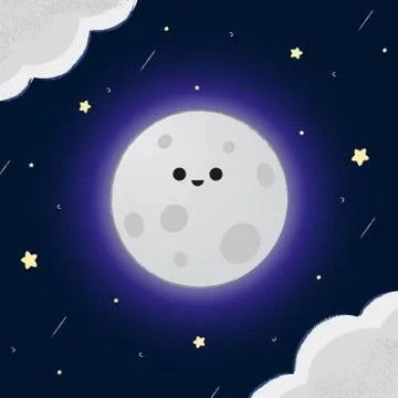Funny moon for your ideas Stock Illustration