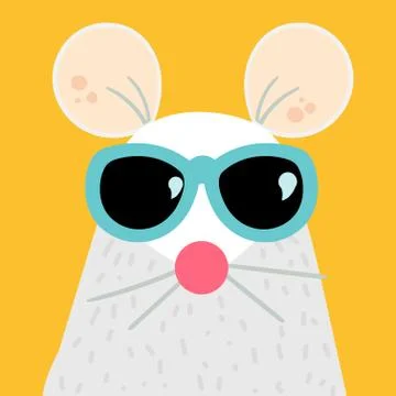 Funny mouse cartoon character vector illustration Stock Illustration