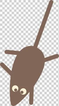 Funny mouse character in flat style illustration. PNG Stock Illustration