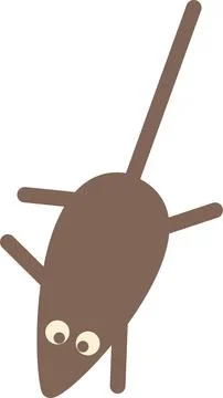 Funny mouse character in flat style illustration. PNG Stock Illustration