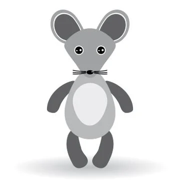 Funny mouse on a white background. vector Stock Illustration