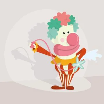 Funny multicolor clown Stock Illustration