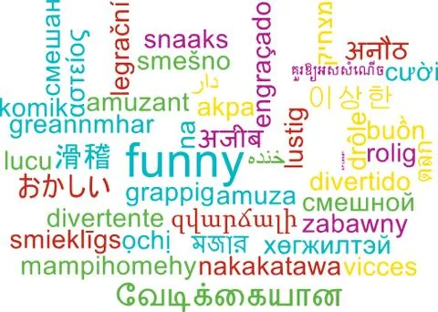 Funny multilanguage wordcloud background concept Stock Illustration