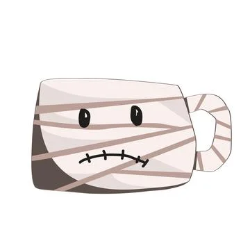 Funny mummy monster mug. Vector isolated illustration Stock Illustration