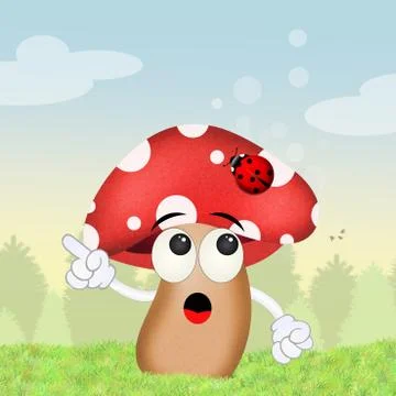 Funny mushroom Stock Illustration
