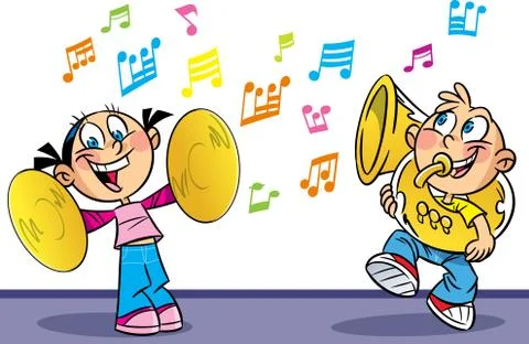 Funny musicians Stock Illustration
