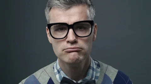 Funny nerd character with different expressions Stock Footage 90641341
