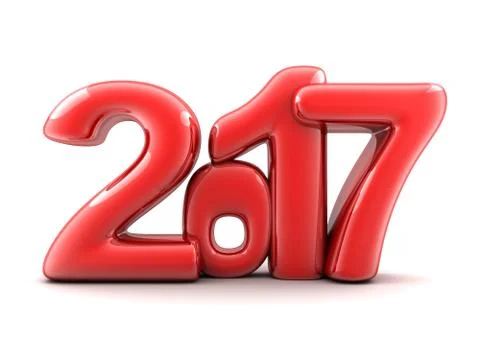 Funny new year 2017 (done in 3d rendering,white background ) Stockillustratie
