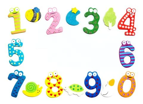 Funny numbers isolated on white background Stock Photos