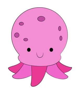 Funny octopus on white background Stock Illustration