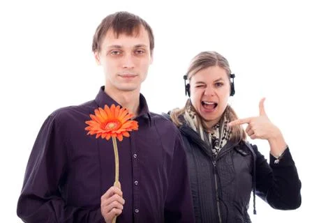 Funny odd couple Stock Photos