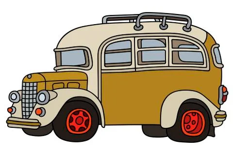 Funny old bus Stock Illustration