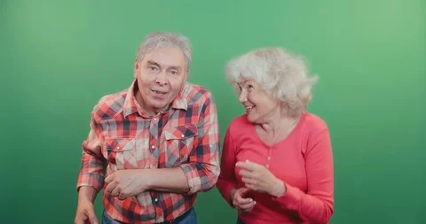 Funny old couple dancing Video stock 114127259