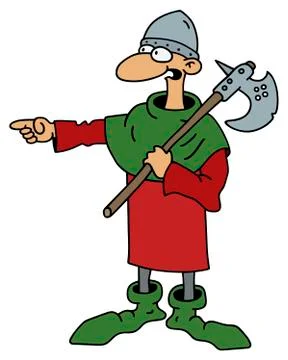 Funny old warrior Stock Illustration