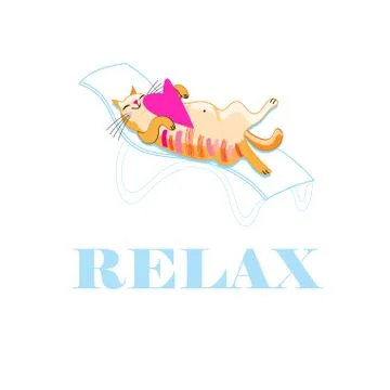 Funny orange cat in love vector illustration Stock Illustration