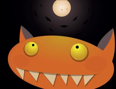 Funny orange monster Stock Illustration