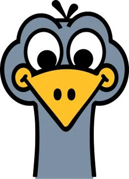 Funny Ostrich head Stock Illustration