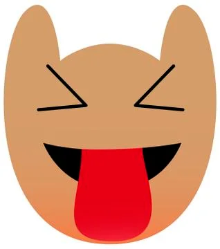Funny owl face of a set with big eyes. Tongue Kawaii Emoji. Icon Illustrazione stock