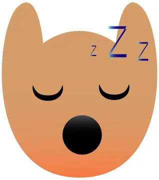 Funny owl face of a set with big eyes. Sleeping Kawaii Emoji. Icon Ilustración de archivo