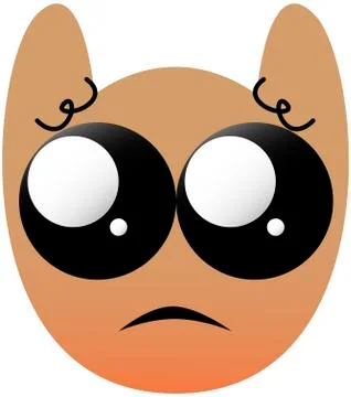 Funny owl face of a set with big eyes. Kawaii Eyes Emoji. Icon Ilustración de archivo