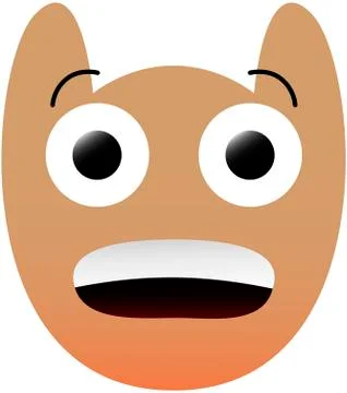 Funny owl face of a set with big eyes. Surprised Kawaii Emoji. Icon 스톡 일러스트