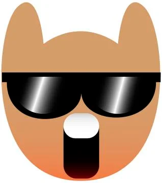 Funny owl face of a set with big eyes. Sun Glasses Kawaii Emoji. Icon Ilustración de archivo