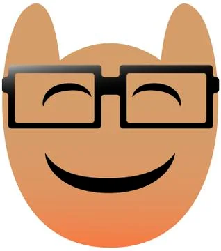 Funny owl face of a set with big eyes. Smart Glasses Kawaii Emoji. Icon Illustrazione stock