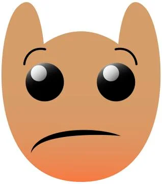 Funny owl face of a set with big eyes. Confused Kawaii Emoji. Icon Ilustración de archivo