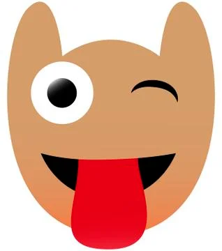 Funny owl face of a set with big eyes. Blink with tongue Kawaii Emoji. Icon Ilustración de archivo