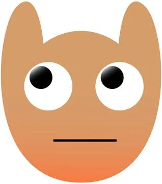Funny owl face of a set with big eyes. Face with rolling eyes Kawaii Emoji. Stock Illustration