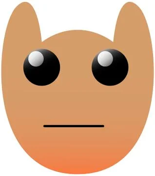 Funny owl face of a set with big eyes. Poker Face Kawaii Emoji. Icon Illustrazione stock