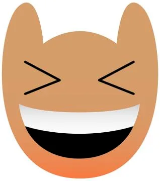 Funny owl face of a set with big eyes. Laugh Kawaii Emoji. Icon 스톡 일러스트