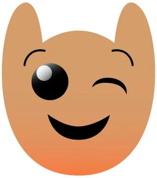 Funny owl face of a set with big eyes. Blink Kawaii Emoji. Icon Ilustración de archivo