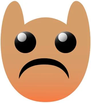 Funny owl face of a set with big eyes. Sad Kawaii Emoji. Icon 스톡 일러스트
